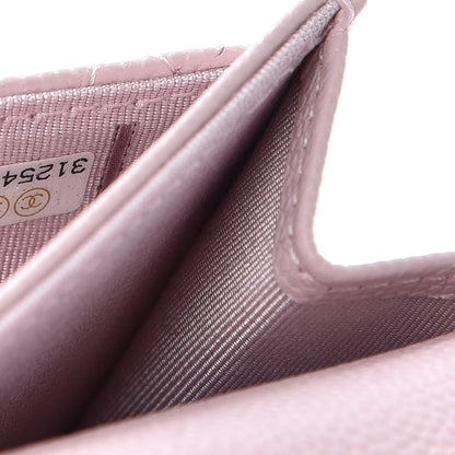 Chanel Caviar Quilted Flap Card Holder Wallet Light Pink 8 of 9
