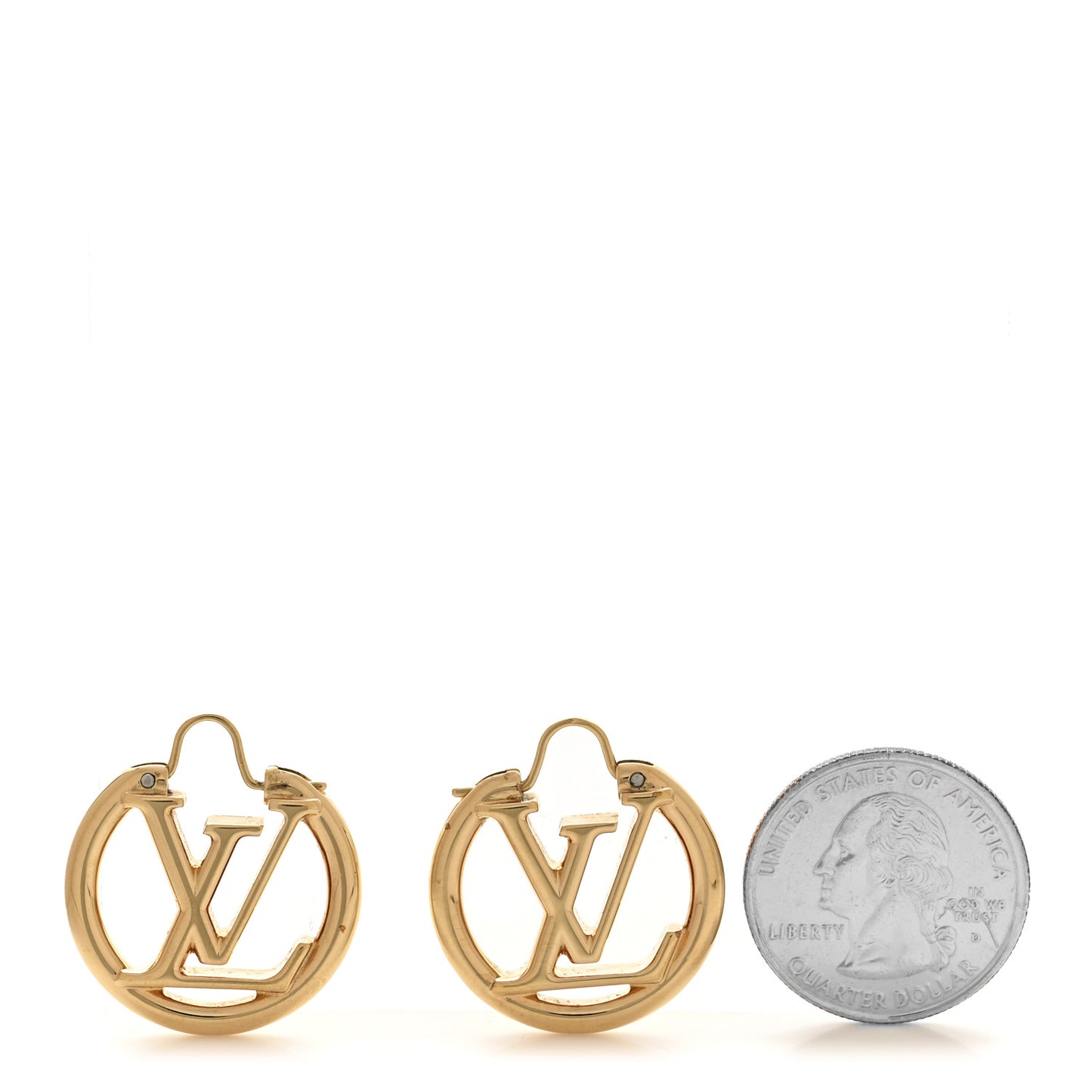 Metal Small Louise Hoop Earrings Gold