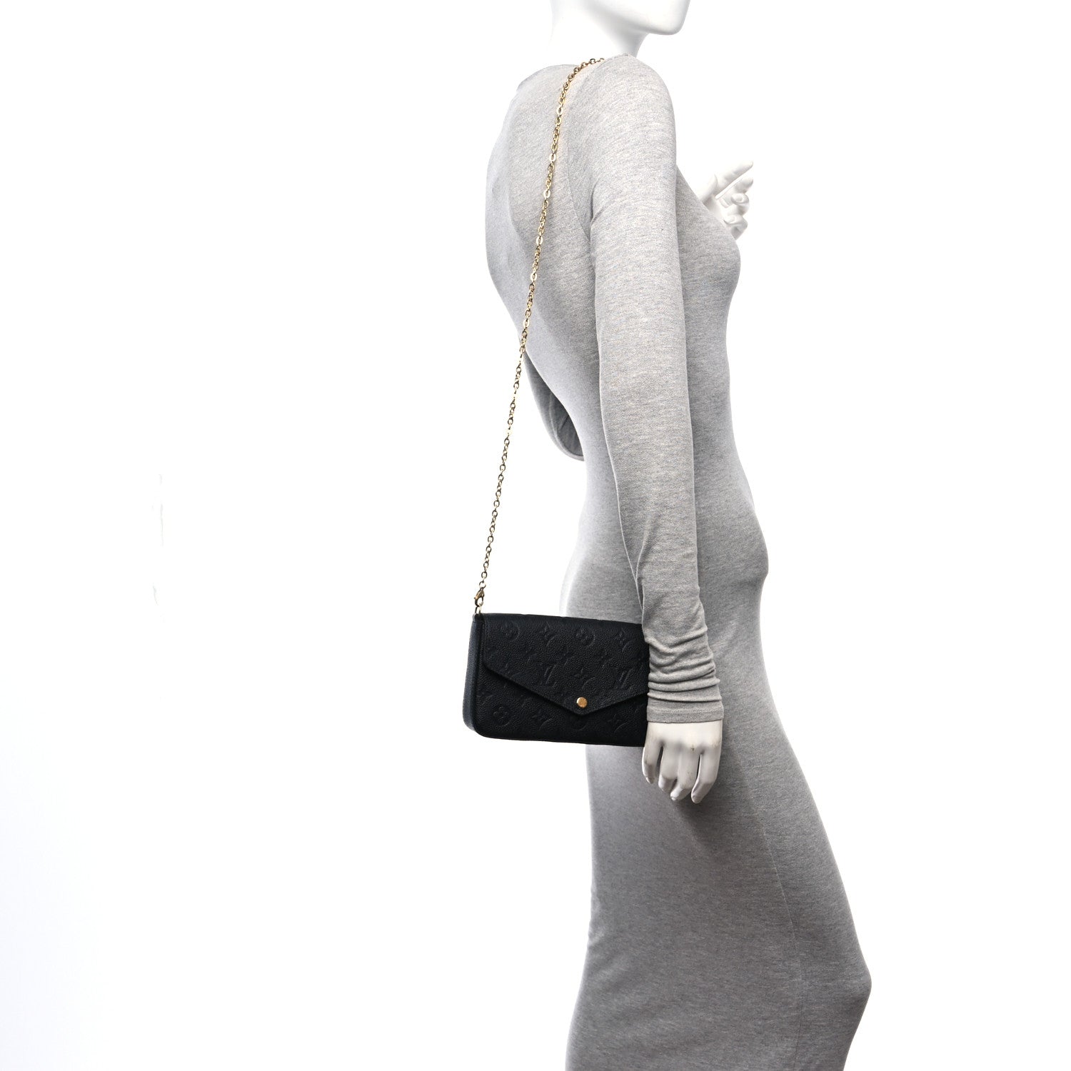 Louis Vuitton Empreinte Pochette Felicie Chain Wallet Black 2 of 12