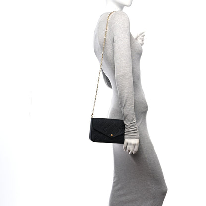 Louis Vuitton Empreinte Pochette Felicie Chain Wallet Black 2 of 12