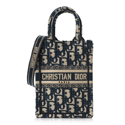 Christian Dior Oblique Mini Book Tote Phone Bag Blue 1 of 9