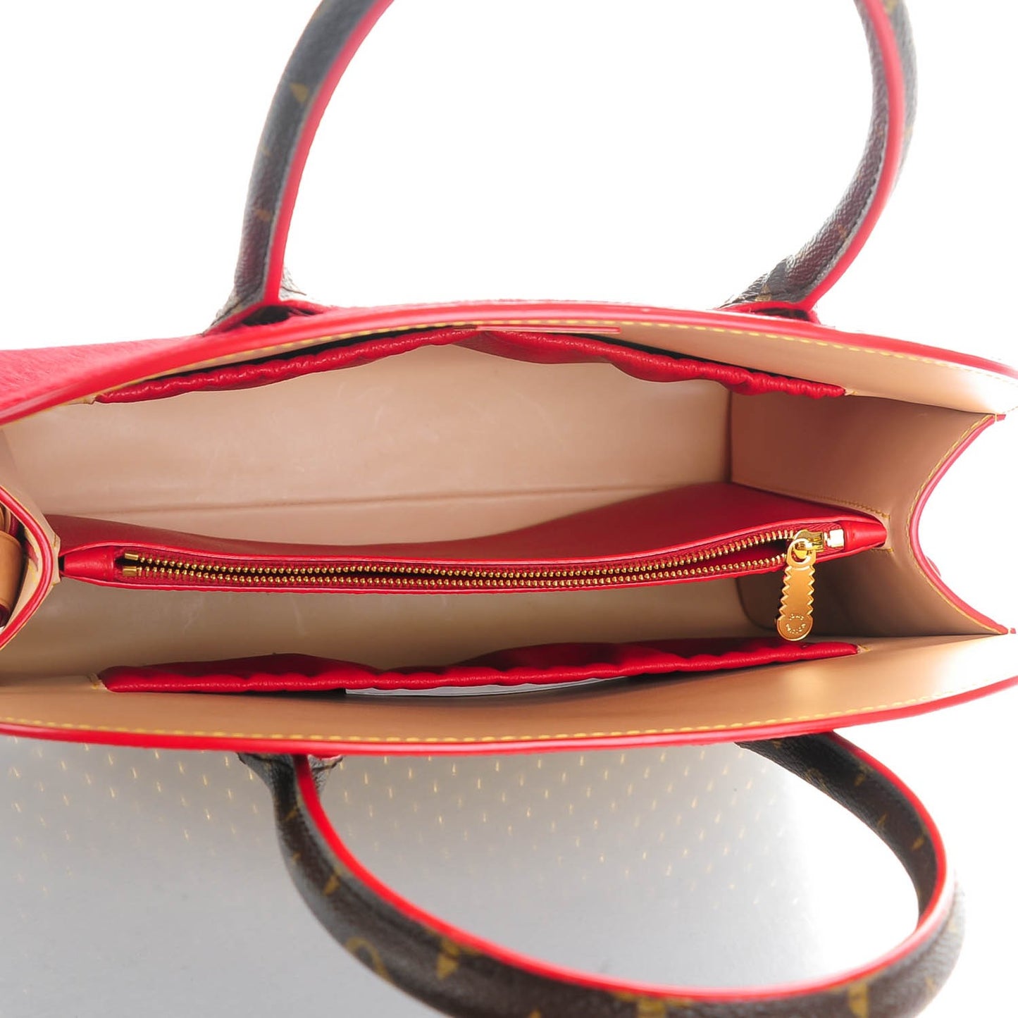 Monogram Calf Hair Spikes Iconoclasts Christian Louboutin Tote Red