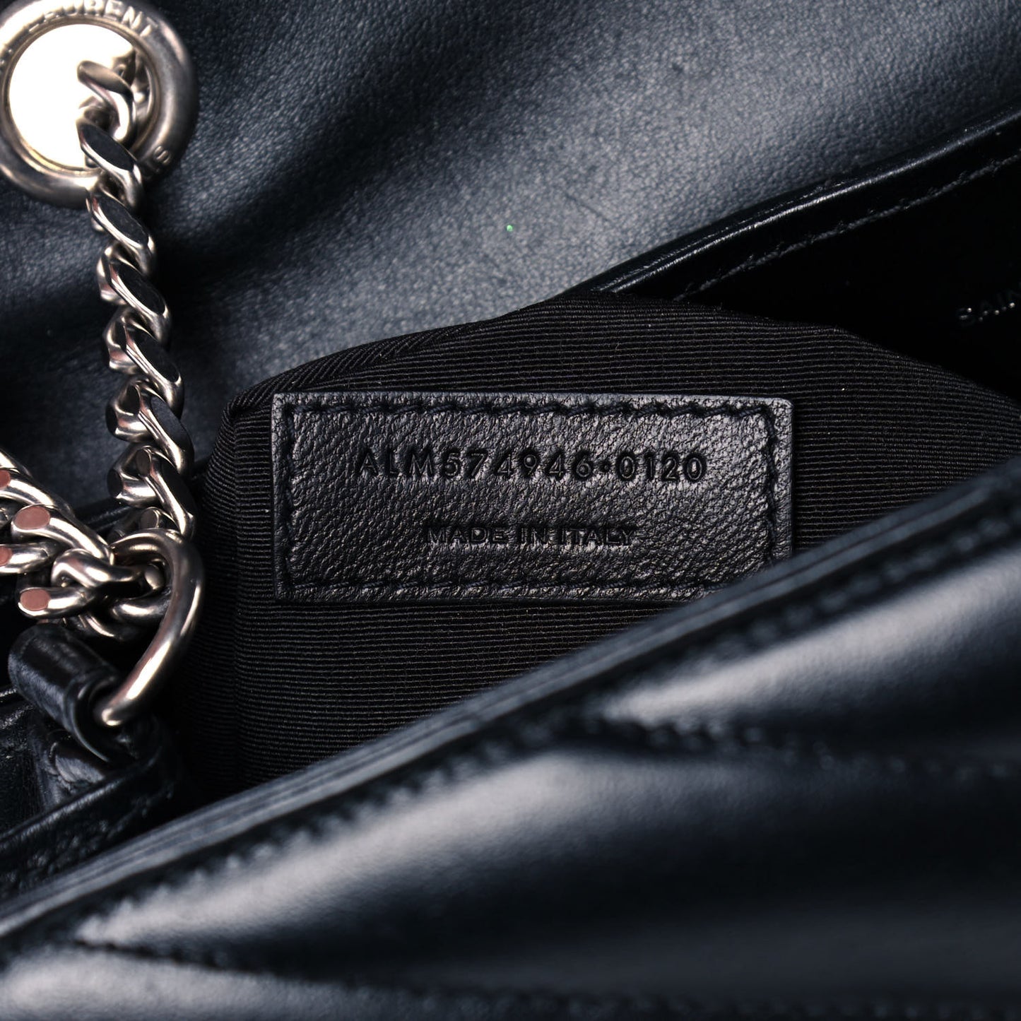 Calfskin Y Quilted Monogram Medium Loulou Chain Satchel Black