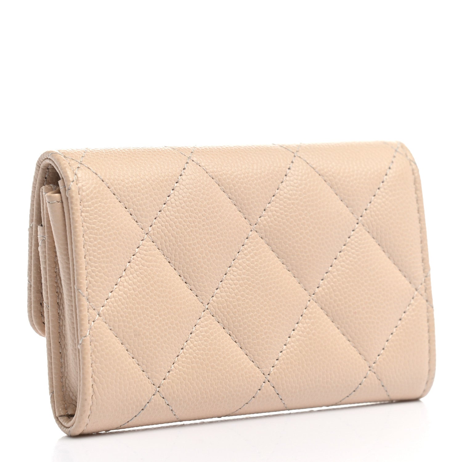 Chanel Caviar Pearl Quilted Coco Candy Flap Card Holder Beige 3 of 9