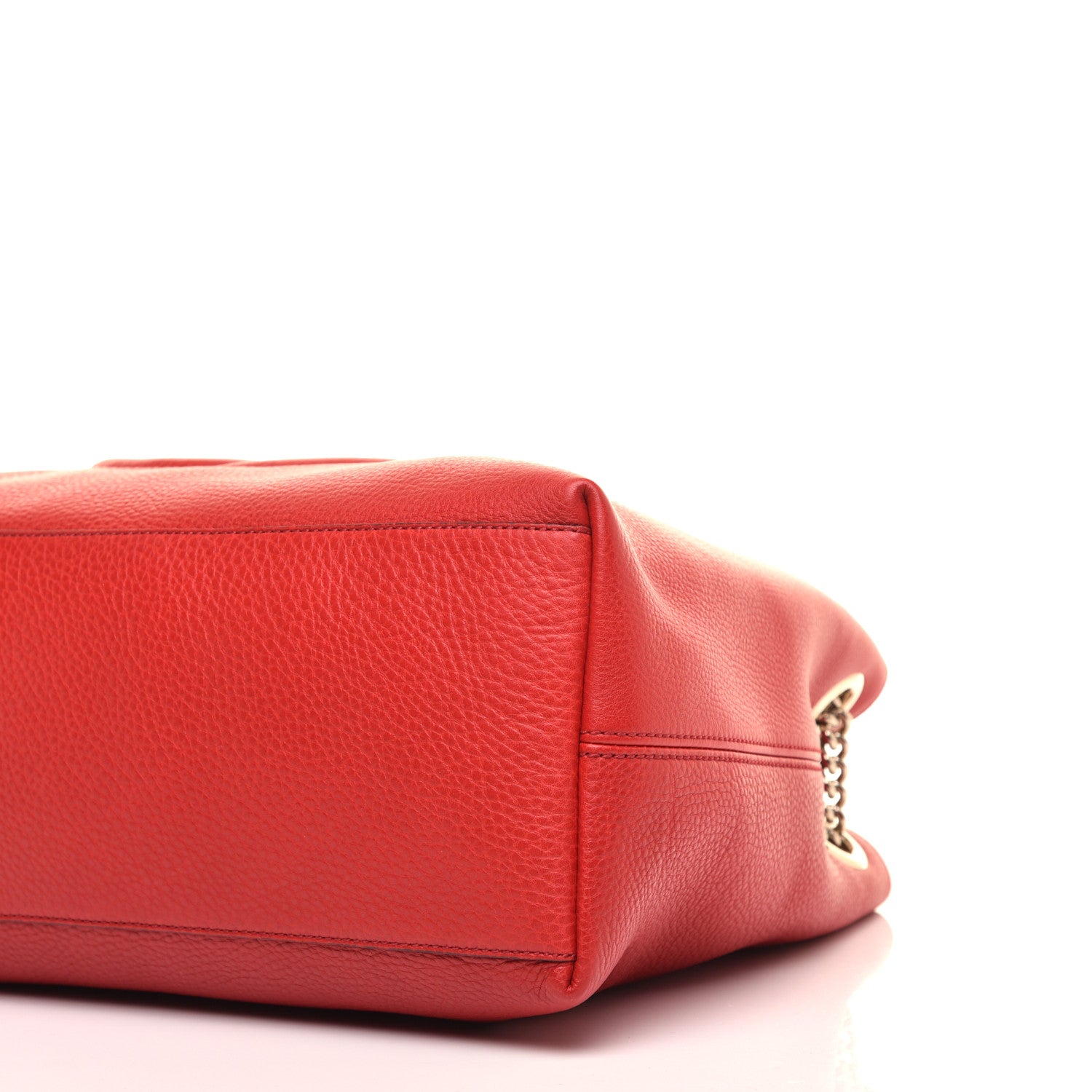 Gucci Pebbled Calfskin Medium Soho Chain Shoulder Bag Tabasco Red 9 of 9