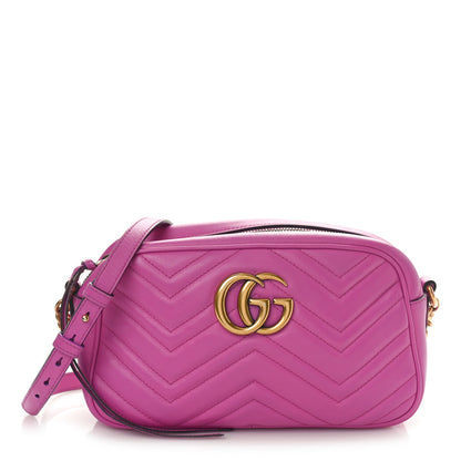 Gucci Calfskin Matelasse Small GG Marmont Chain Shoulder Bag Candy Mousse 1 of 9