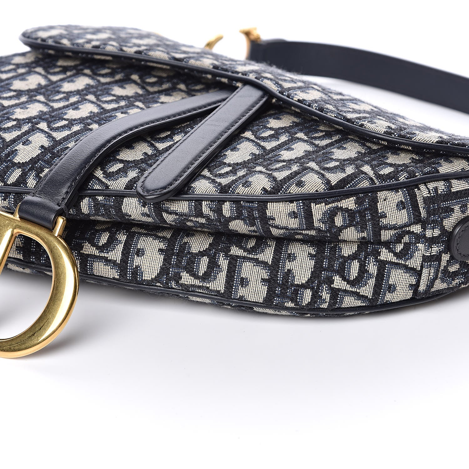 Christian Dior Oblique Saddle Bag Blue 9 of 11