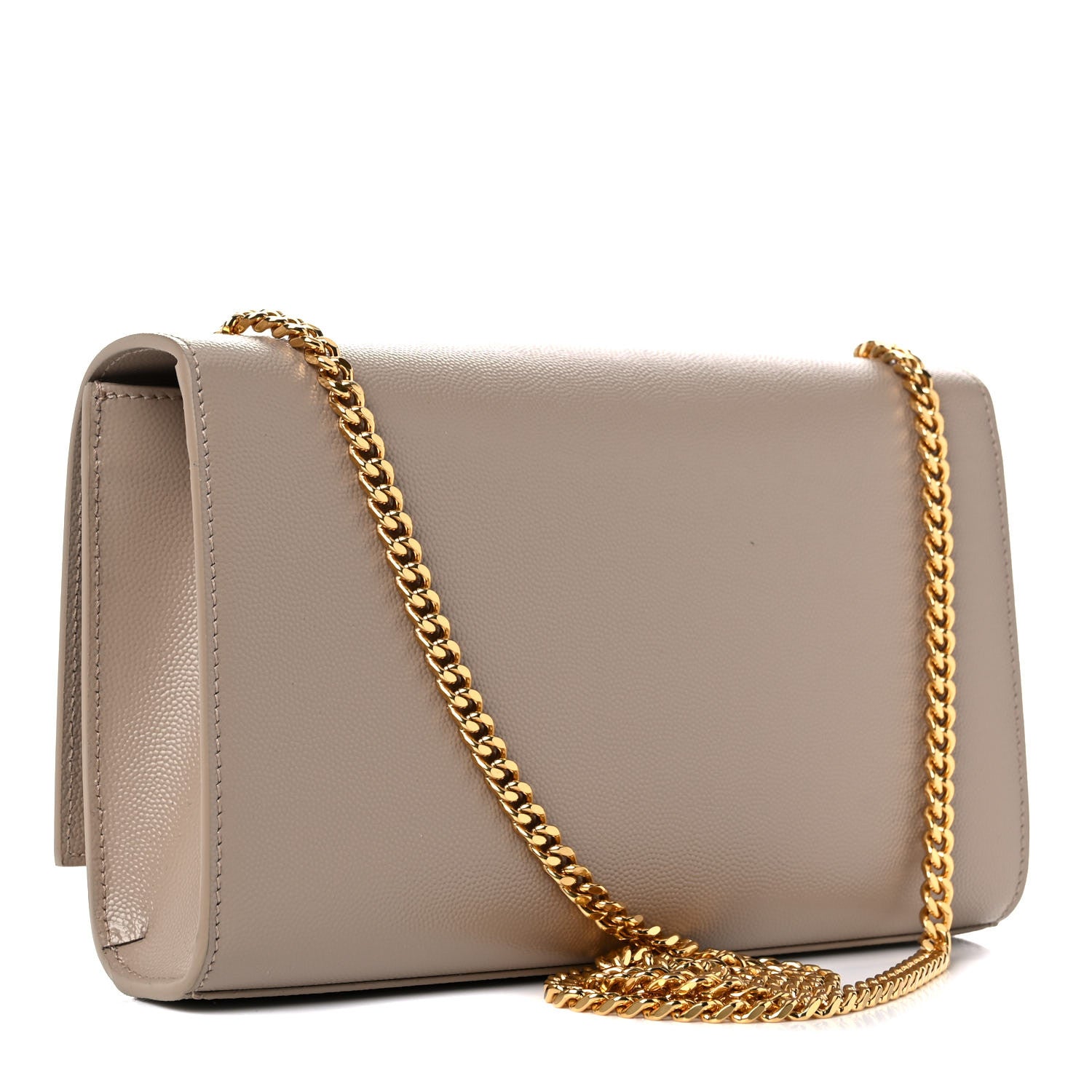 Saint Laurent Grain De Poudre Medium Monogram Kate Satchel Dark Beige 3 of 9