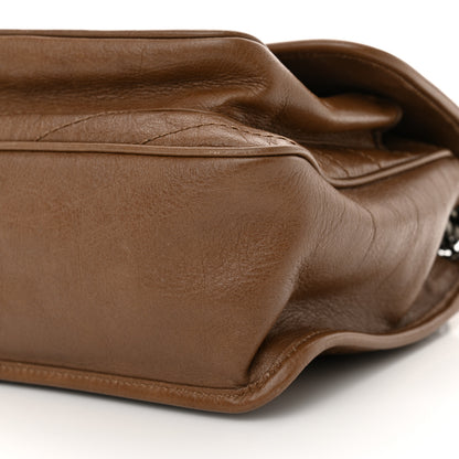 Saint Laurent Crinkled Calfskin Matelasse Monogram Medium Niki Chain Satchel Tan Brown 10 of 11