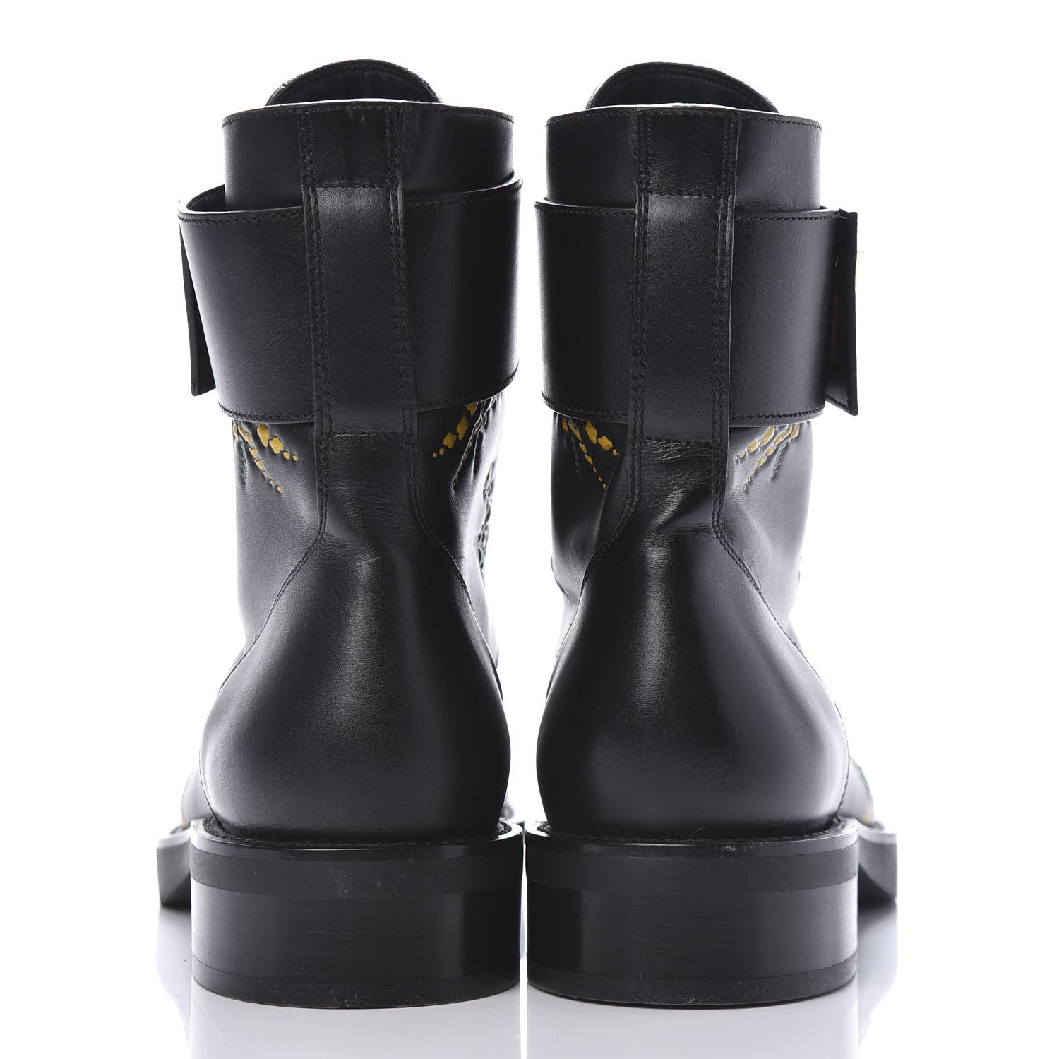 Louis Vuitton Calfskin Wonderland Ranger Flowers Boots 37.5 Black 7 of 10