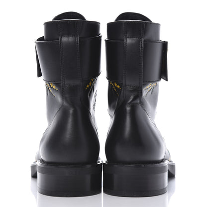 Louis Vuitton Calfskin Wonderland Ranger Flowers Boots 37.5 Black 7 of 10