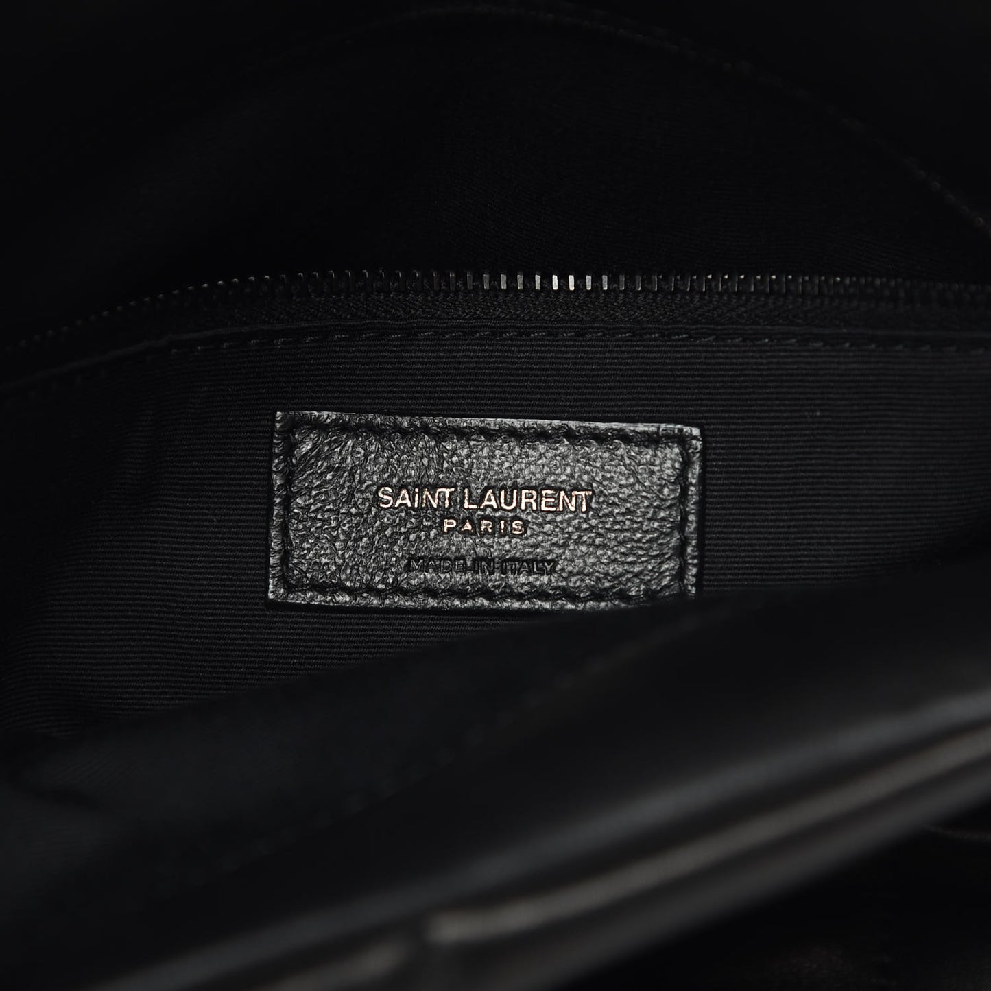 Lambskin Quilted Small Loulou Puffer Monogram Chain Satchel Black