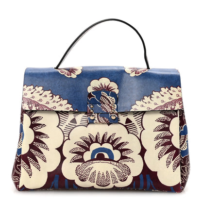 Valentino Garavani Calfskin Mime Print Single Handle Bag Blue 1 of 9