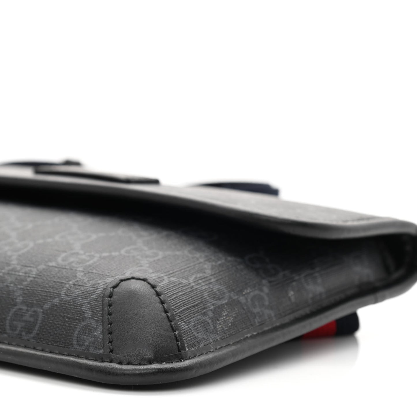 GG Supreme Monogram Web Slim Belt Bag Black Grey