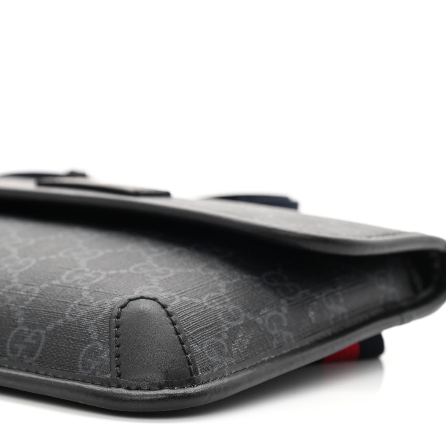 Gucci GG Supreme Monogram Web Slim Belt Bag Black Grey 10 of 11