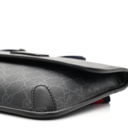 Gucci GG Supreme Monogram Web Slim Belt Bag Black Grey 10 of 11