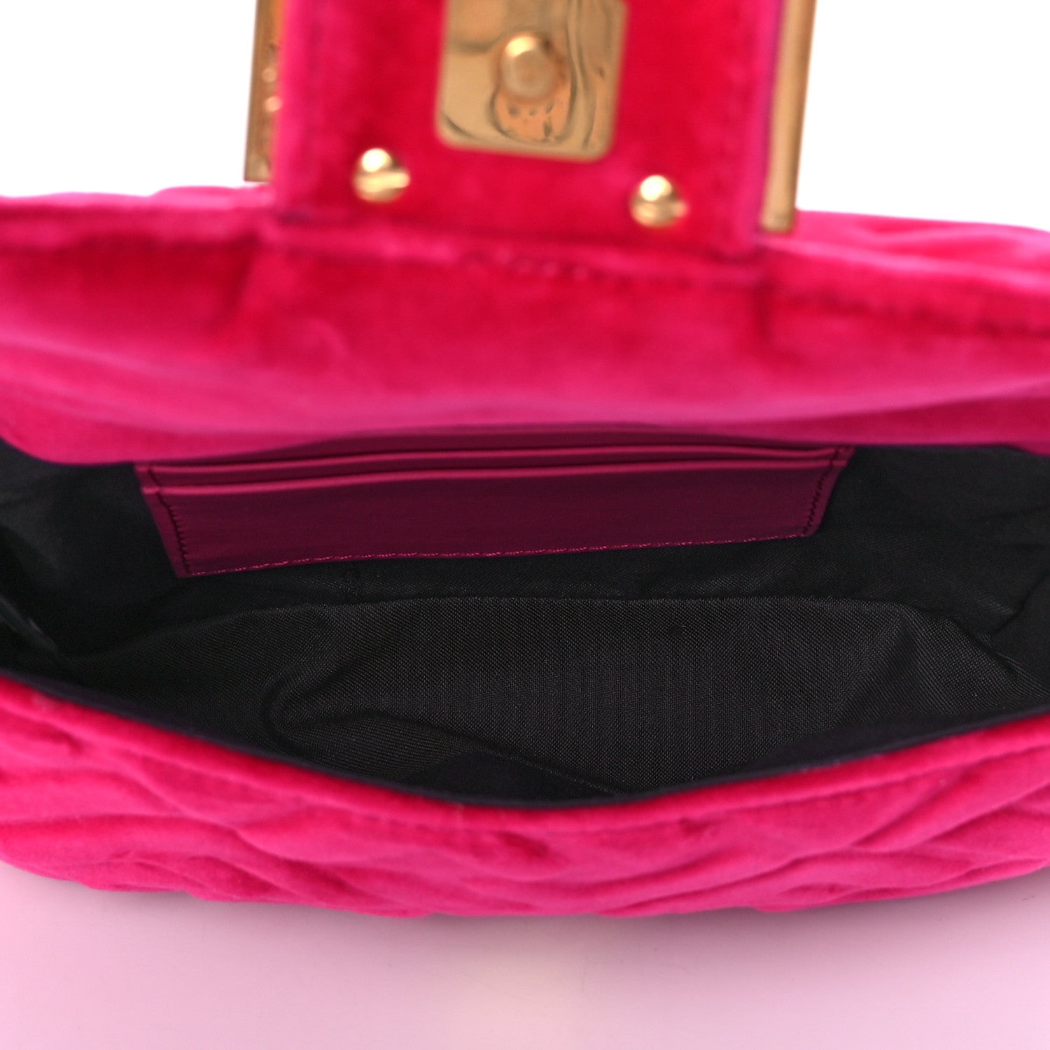 Fendi Velvet FF Embossed Hip Belt Baguette Bag Fuxia 4 of 11