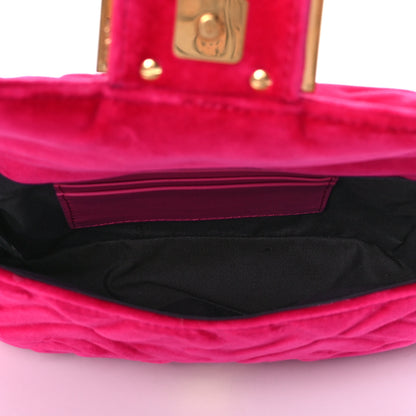 Fendi Velvet FF Embossed Hip Belt Baguette Bag Fuxia 4 of 11