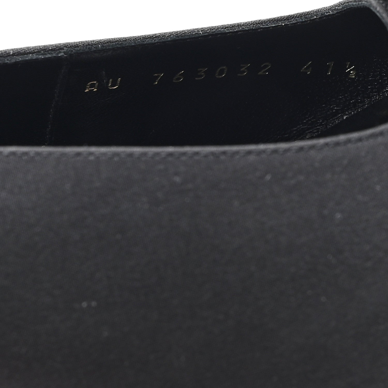 Saint Laurent Crepe De Chine Crystal Bow Slingback Pumps 41.5 Black 9 of 10