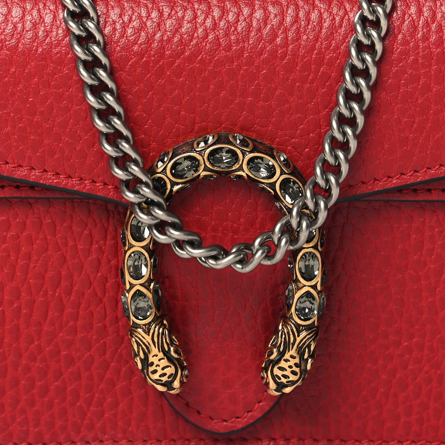 Gucci Calfskin Super Mini Dionysus Shoulder Bag Hibiscus Red 7 of 9