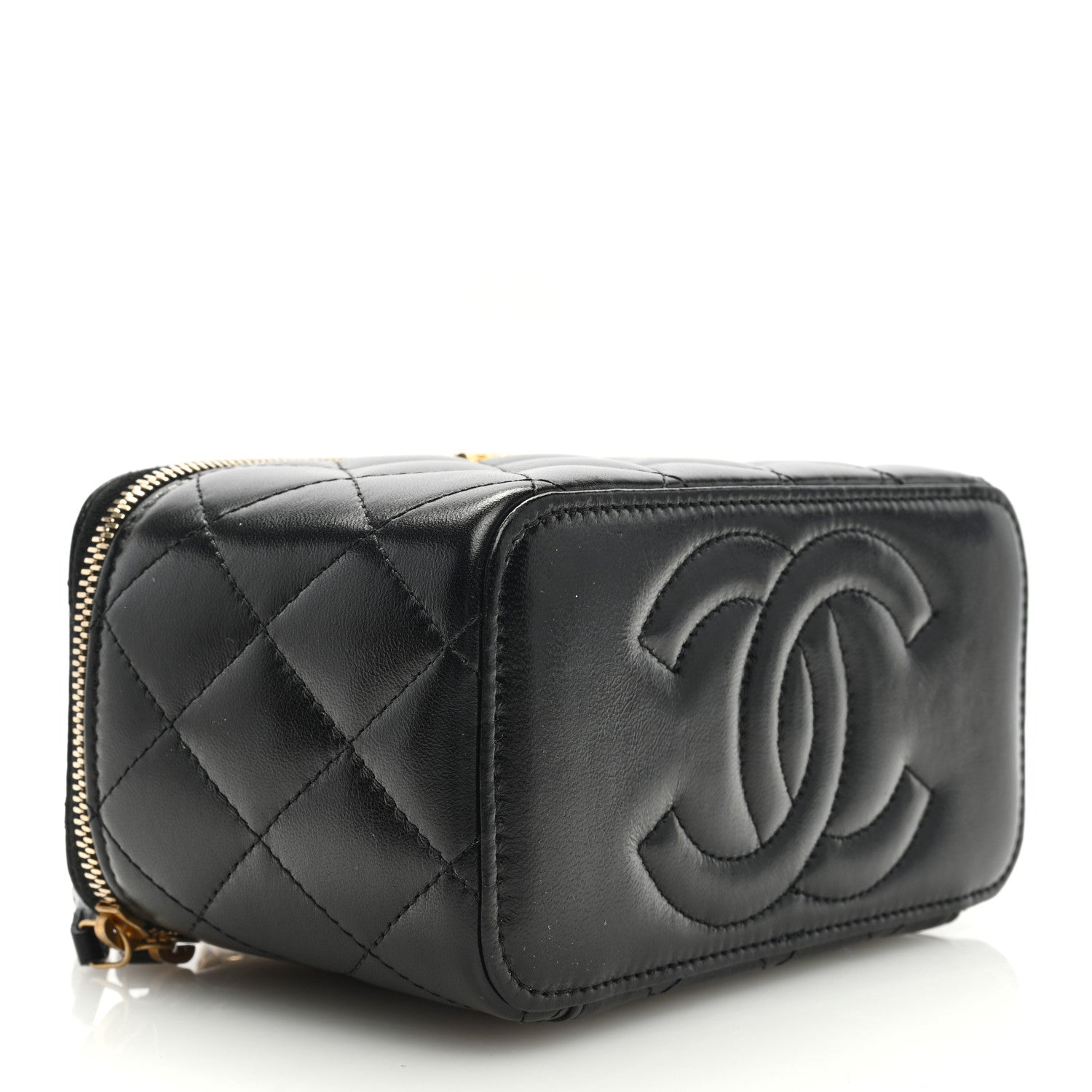 Chanel Lambskin Quilted Small CC Dynasty Vanity Case With Chain Black 4 of 10