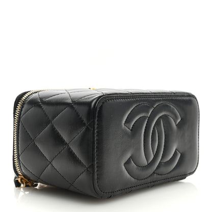 Chanel Lambskin Quilted Small CC Dynasty Vanity Case With Chain Black 4 of 10