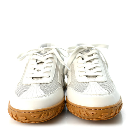 Hermes Canvas Nappa Jet Sneakers 40 Prunoir White 3 of 9