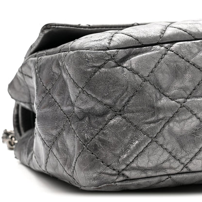 Chanel Metallic Aged Calfskin Quilted 2.55 Reissue 226 Flap Dark Silver 10 of 14