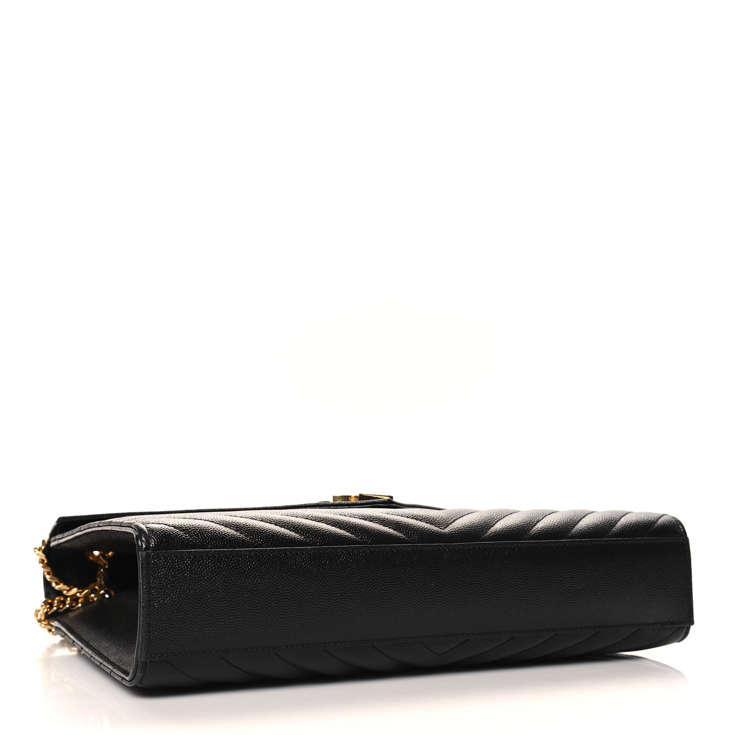 Saint Laurent Grain De Poudre Matelasse Chevron Large Monogram Satchel Black 4 of 10