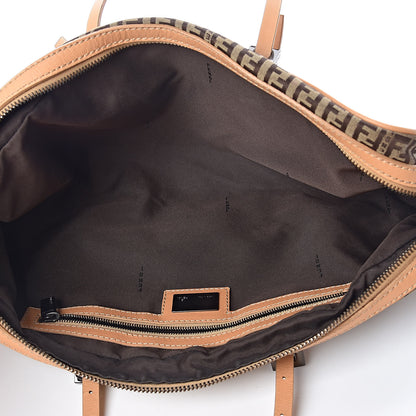 Fendi Zucchino Zip Top Tote Beige 5 of 16