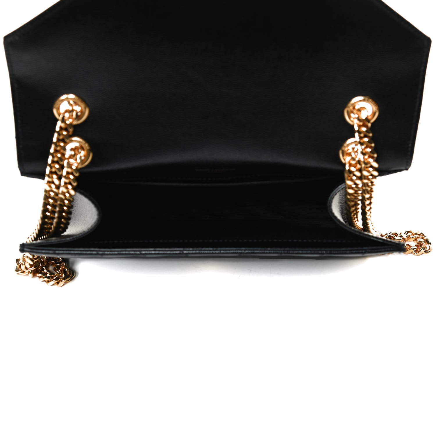 Saint Laurent Grain De Poudre Matelasse Chevron Medium Monogram Satchel Black 4 of 11