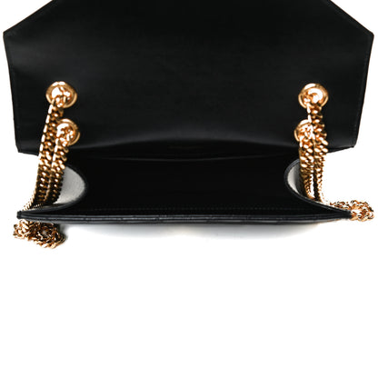 Saint Laurent Grain De Poudre Matelasse Chevron Medium Monogram Satchel Black 4 of 11