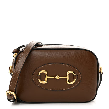 Gucci Azalea Calfskin Mini Horsebit 1955 Camera Shoulder Bag Brown 1 of 10
