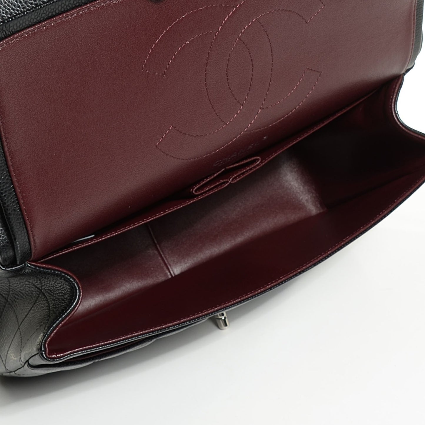 Caviar Quilted Jumbo Double Flap Black
