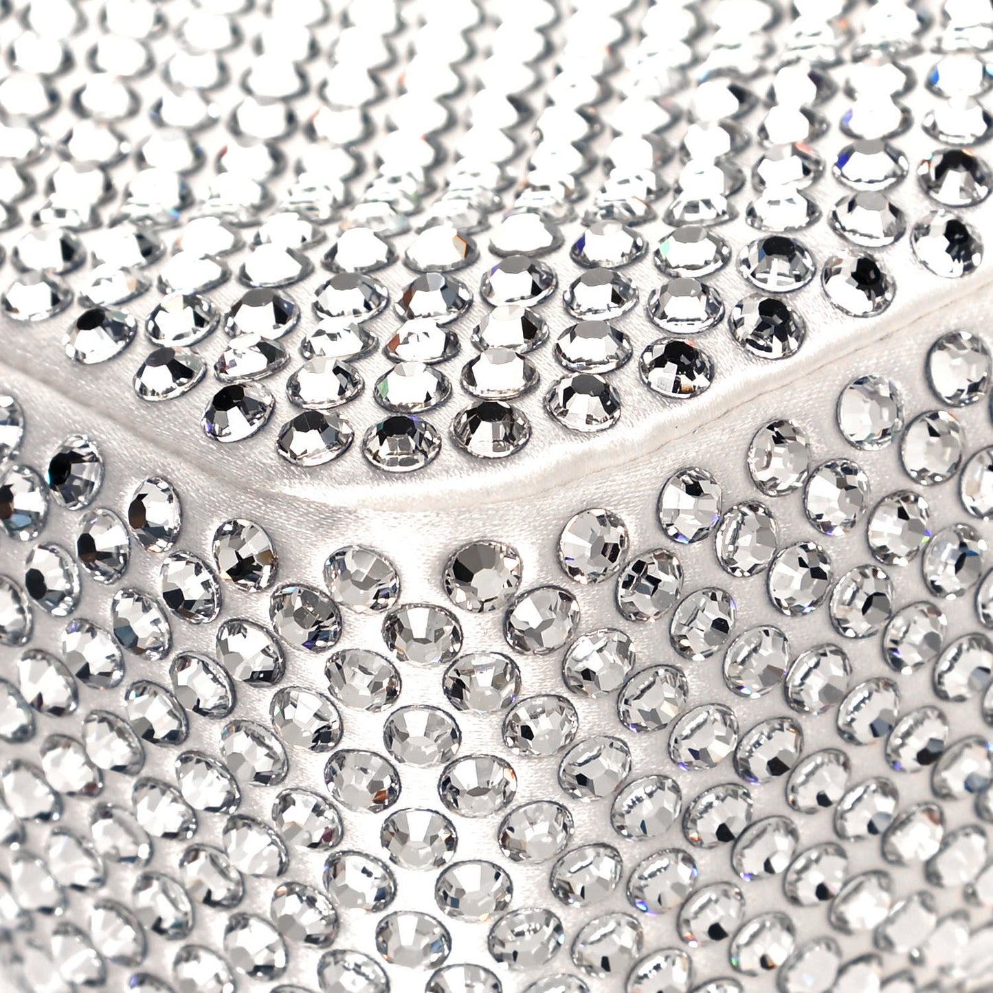 Satin Crystal Mini Re-Edition 2000 Bag White