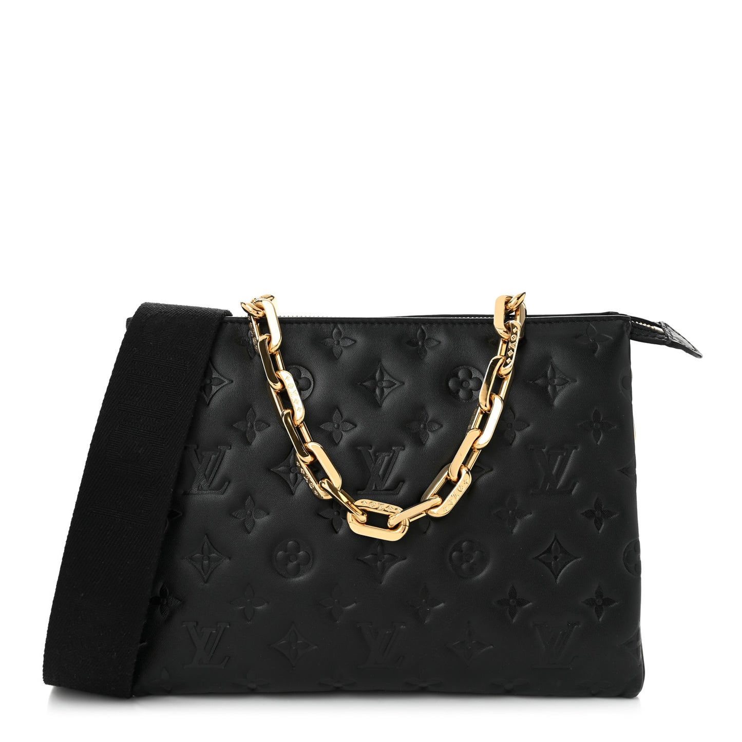 Lambskin Embossed Monogram Coussin PM Black