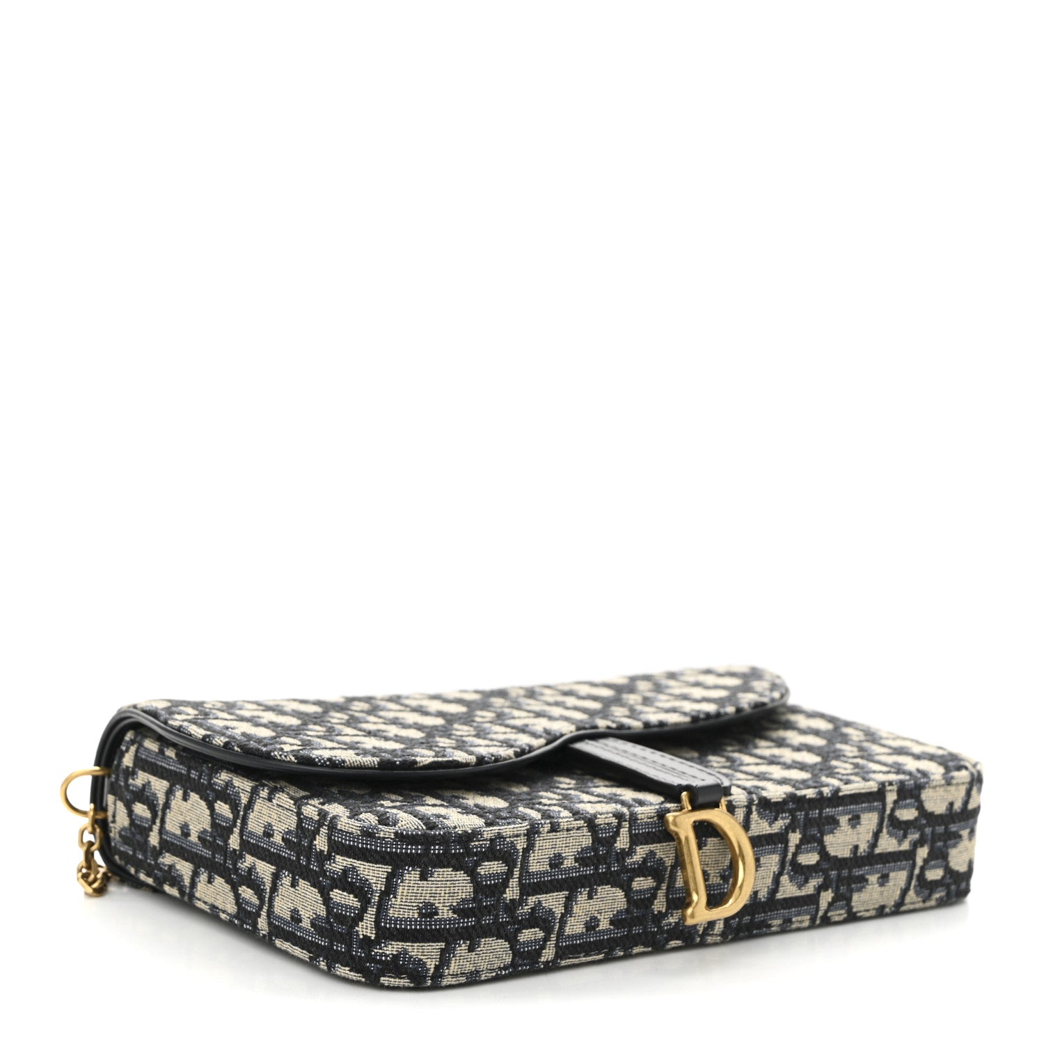 Christian Dior Oblique Saddle Chain Long Wallet Blue 4 of 10