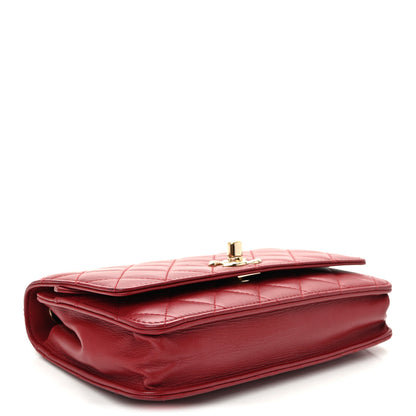 Chanel Lambskin Quilted Trendy CC Wallet On Chain WOC Red 4 of 12