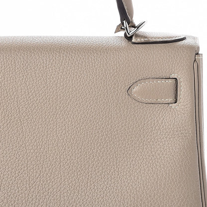 Hermes Taurillon Clemence Kelly Retourne 28 Gris Tourterelle 15 of 27