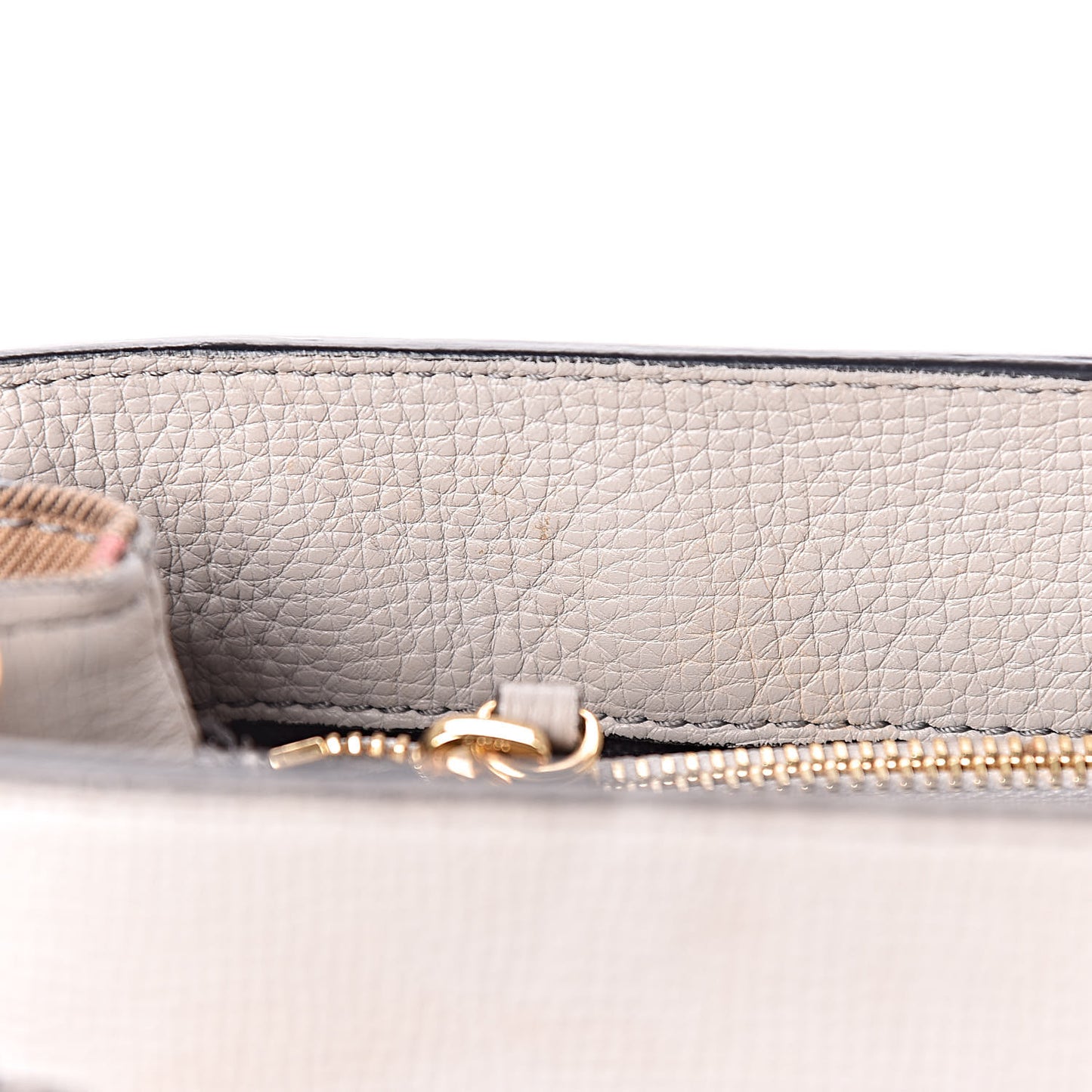Derby Calfskin House Check Medium Banner Tote Pale Grey