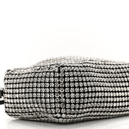 Alexander Wang Mesh Crystal Rhinestone Mini Heiress Pouch Black Silver 8 of 11