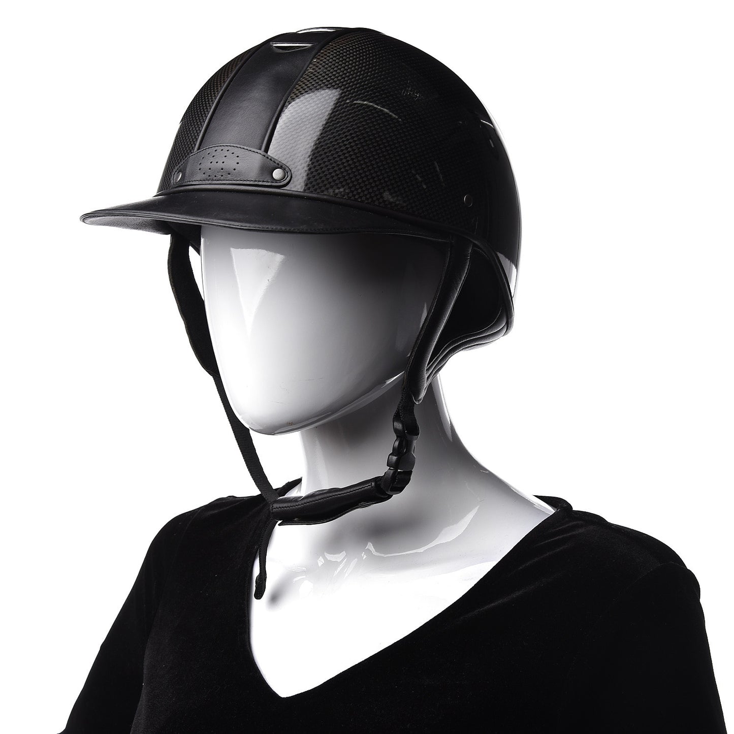 Carbon Fiber Equestrian Riding Helmet 62 Black