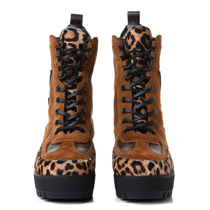 Louis Vuitton Suede Calfskin Monogram Laureate Platform Desert Boots 38 Cognac 4 of 22