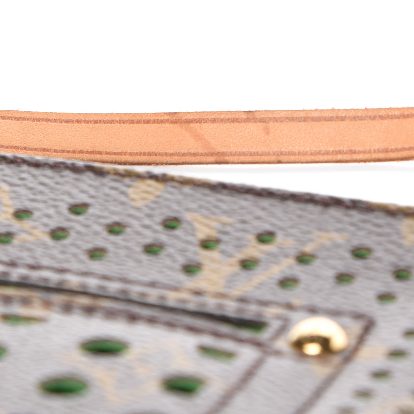 Monogram Perforated Pochette Accessories Bag Green
