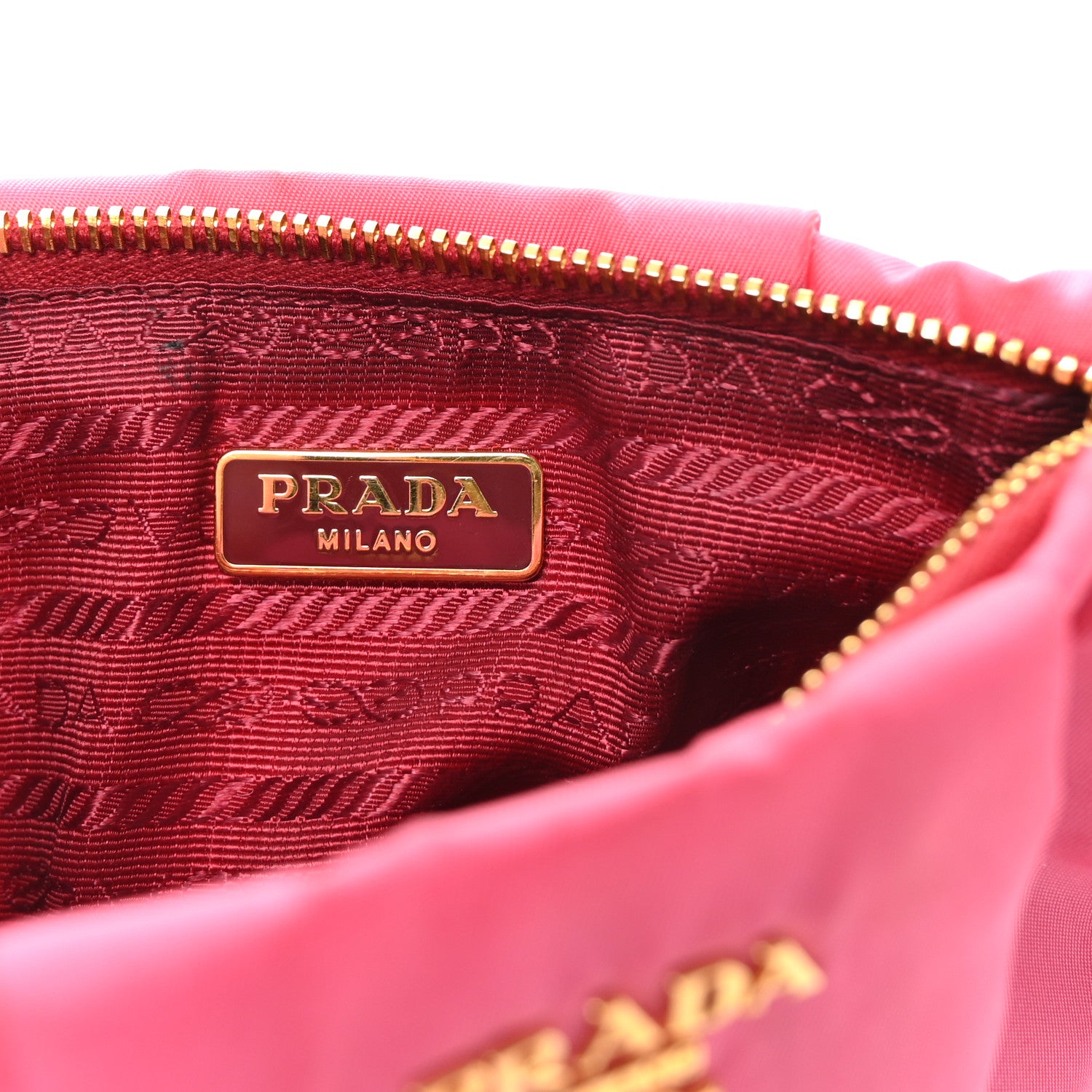 Prada Tessuto Nylon Wristlet Clutch Fuxia 6 of 6