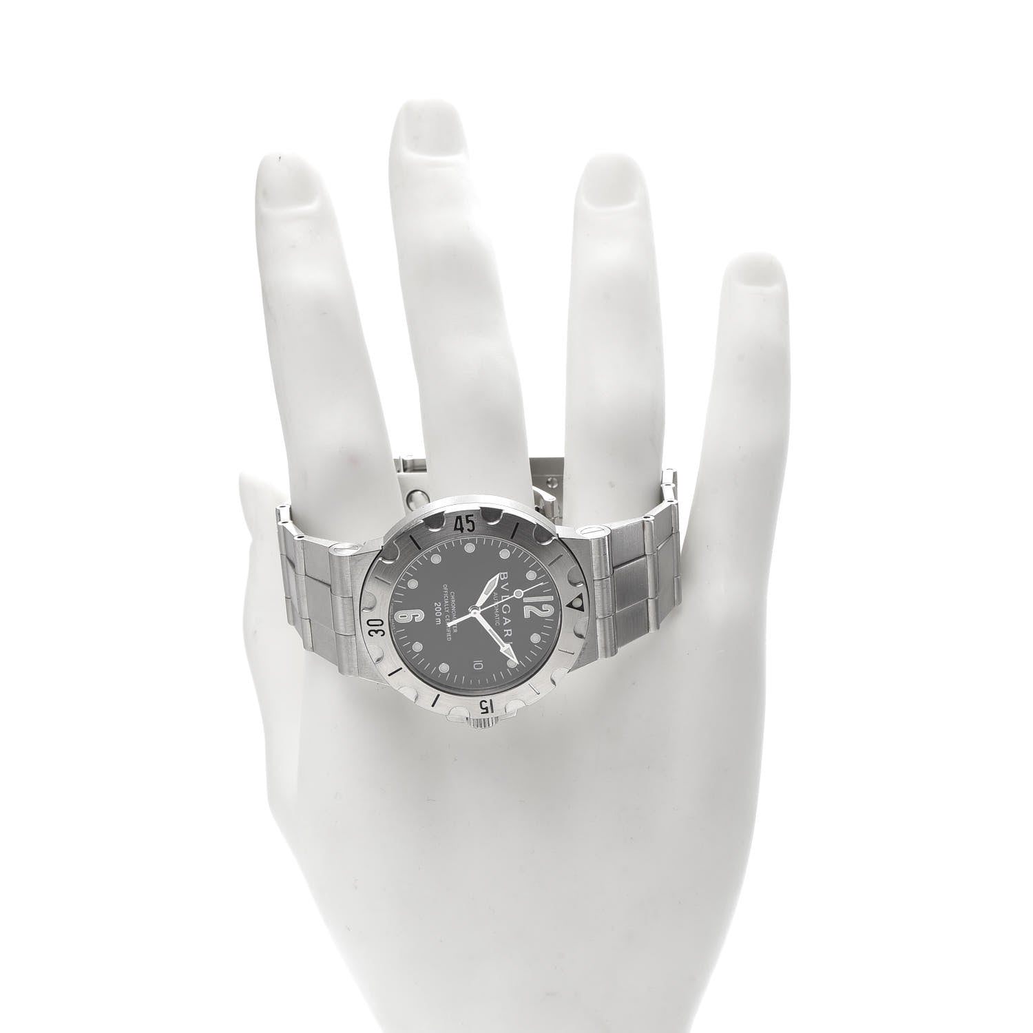 Bulgari Stainless Steel 38mm Diagono Scuba Automatic Watch Black 2 of 6