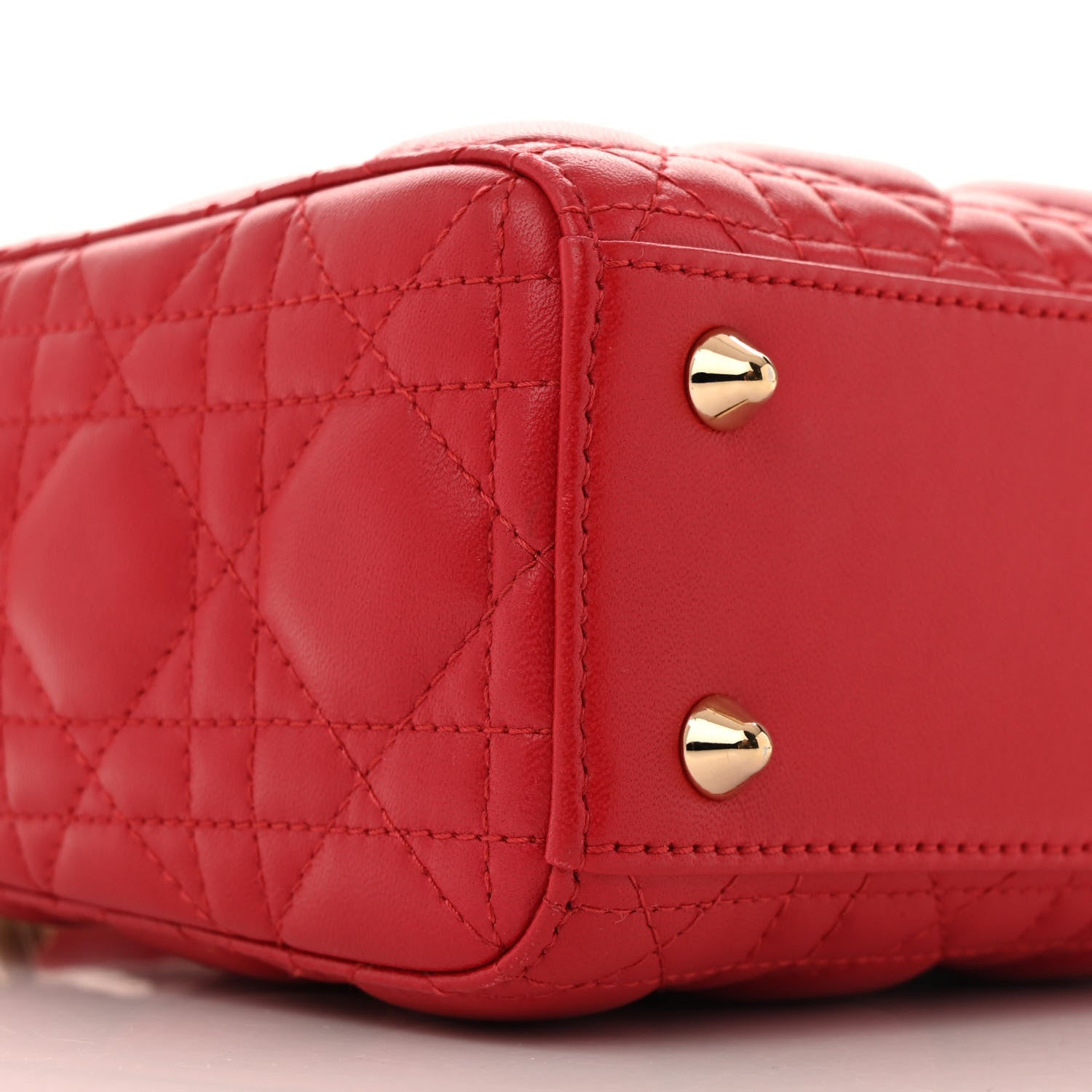 Christian Dior Lambskin Cannage Small Lucky Badges My Lady Dior Red 9 of 16