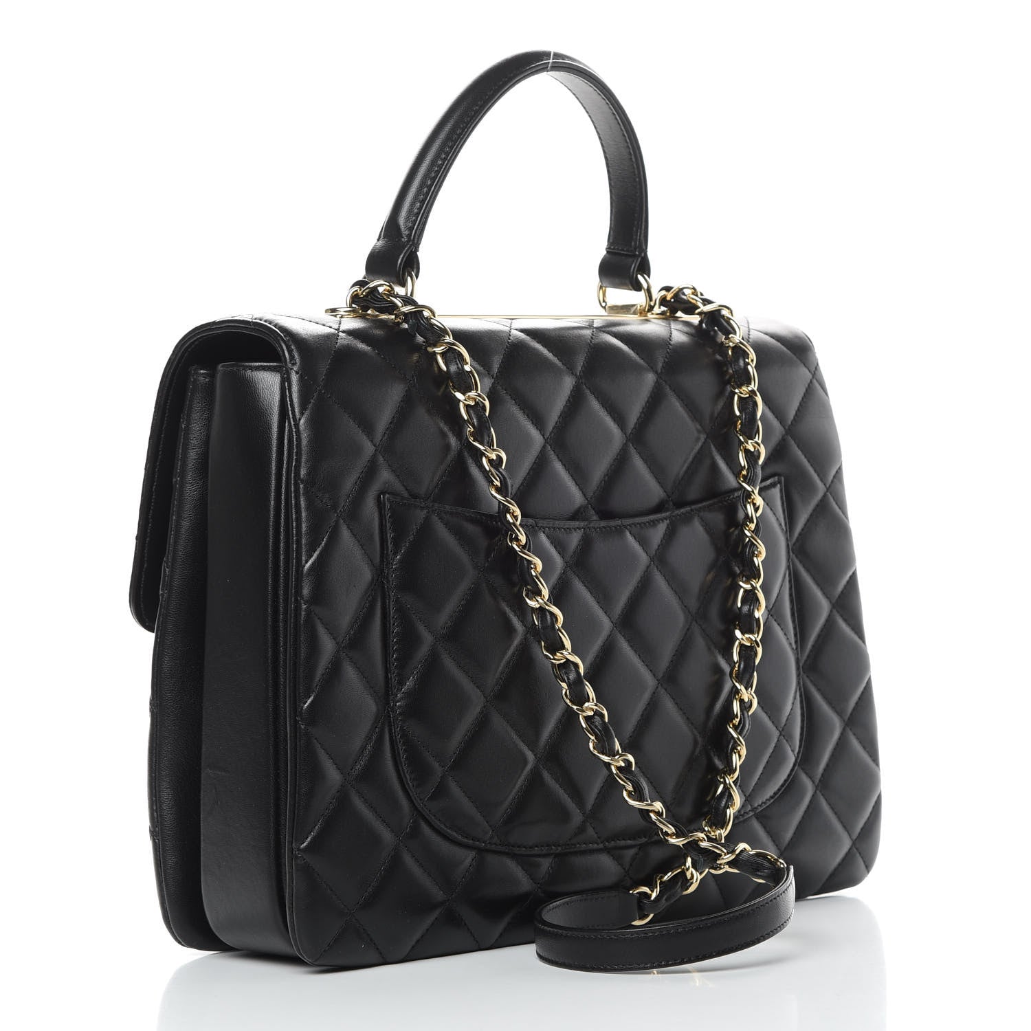 Chanel Lambskin Quilted Large Trendy CC Dual Handle Flap Bag Black 3 of 15