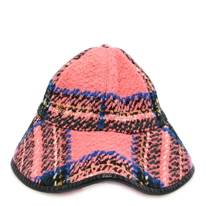 Gucci Wool Tweed Wide Brim Hat Blue Pink Black 3 of 9
