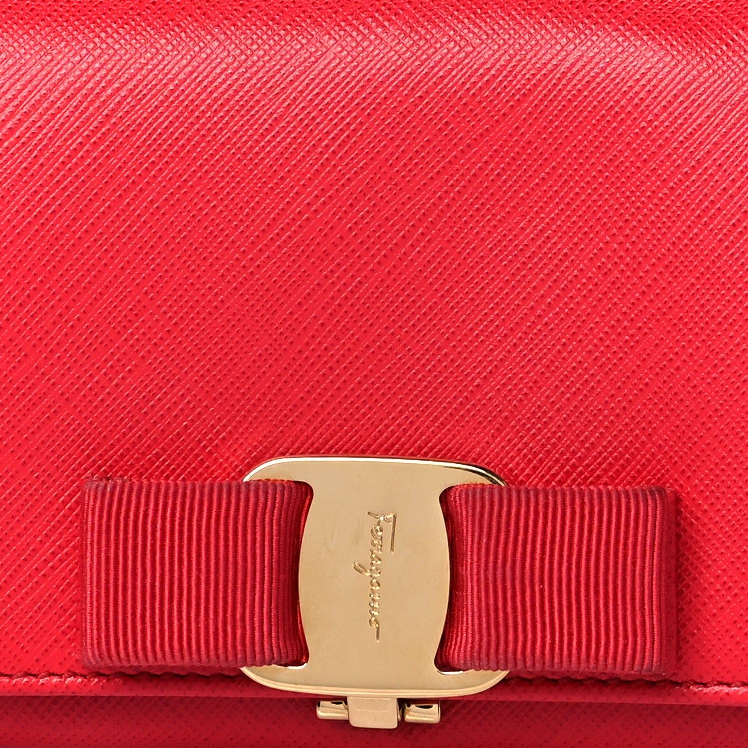 Salvatore Ferragamo Printed Calfskin Vara Bow Continental Wallet Red 12 of 13